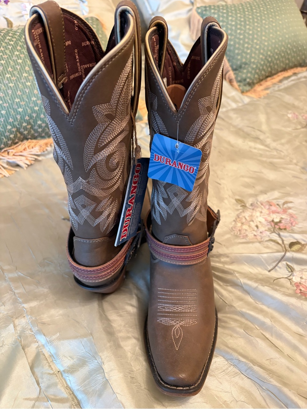 Durango Brown Women's Embroidered Western Cowboy Boots